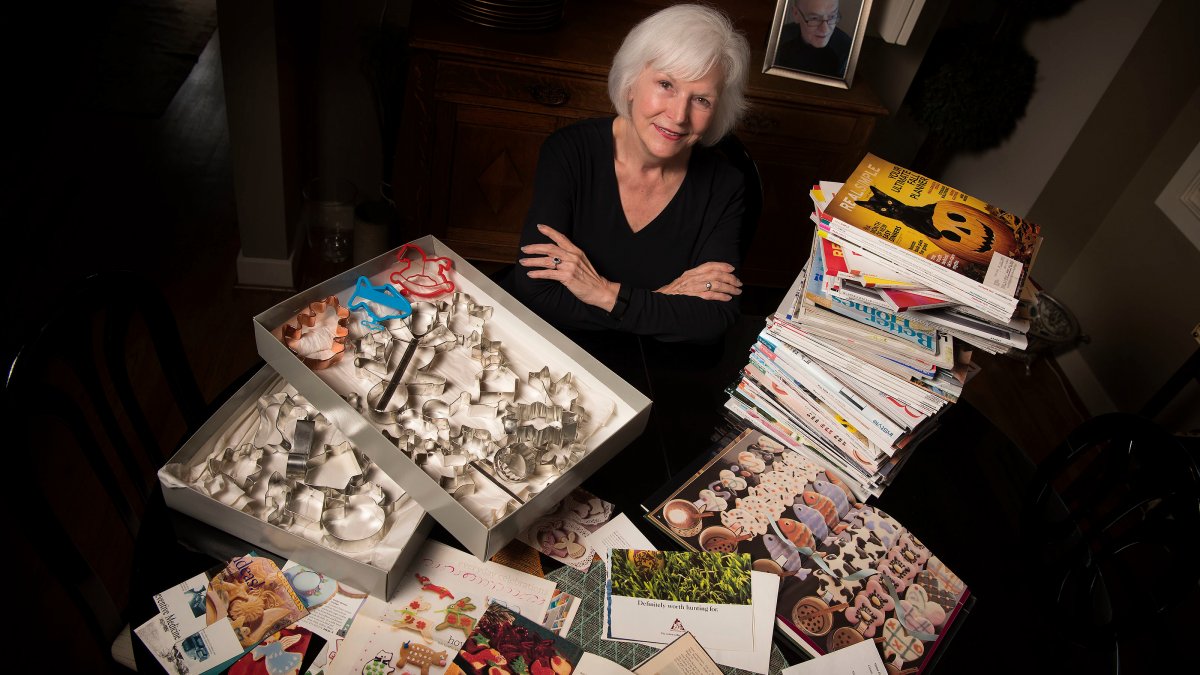Shirley Ort sits with her collection.