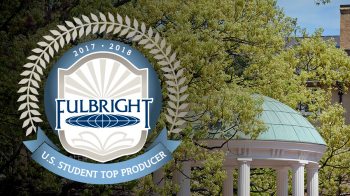 Graphic that reads: "2017-2018 FulbrightU.S. Student Top Producer"
