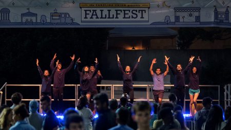 Students dance during FallFest.
