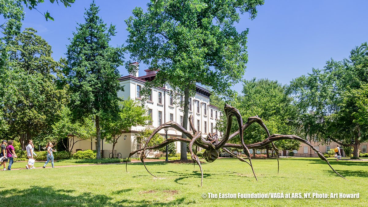 Crouching Spider sculpture on the UNC-Chapel Hill campus.