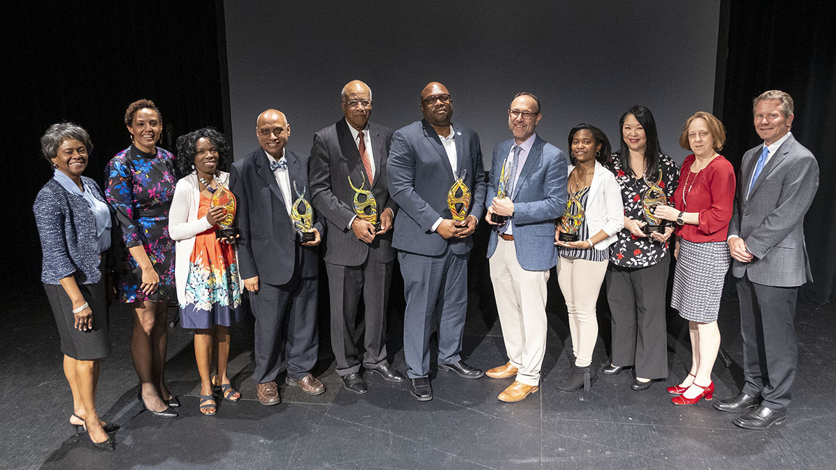 Recipients of 2019 Diversity Awards pose for a photo.