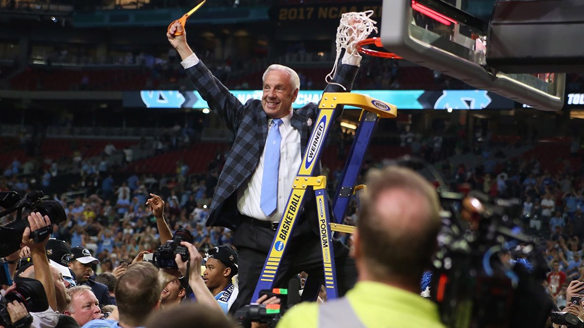 Roy Williams cut the new after the basketball tema's sixth NCAA Tournament championship.
