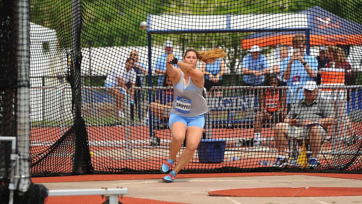 Jill Shippee competes in the hammer throw.