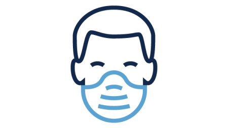 A graphic of a man wearing a mask.