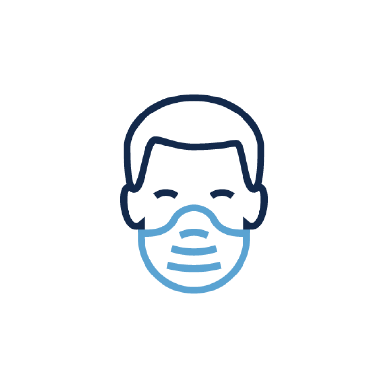 A graphic of a man wearing a mask.