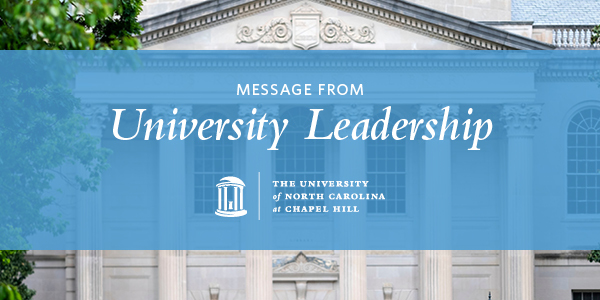 Message from University Leadership