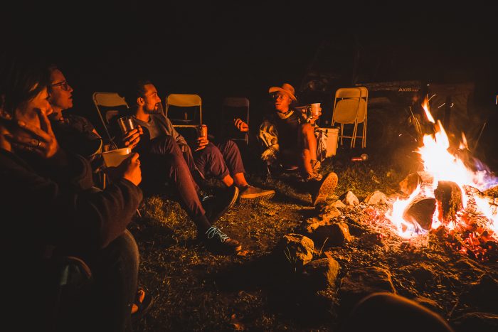People around a camp fire