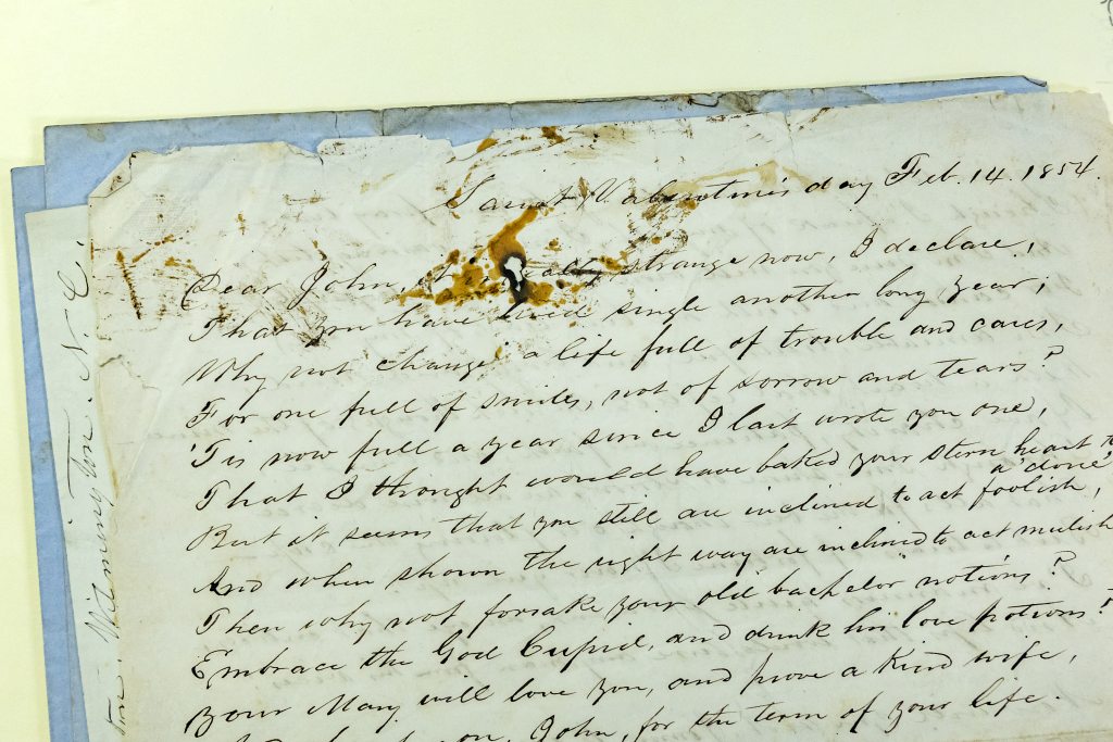 A letter dated from 1854
