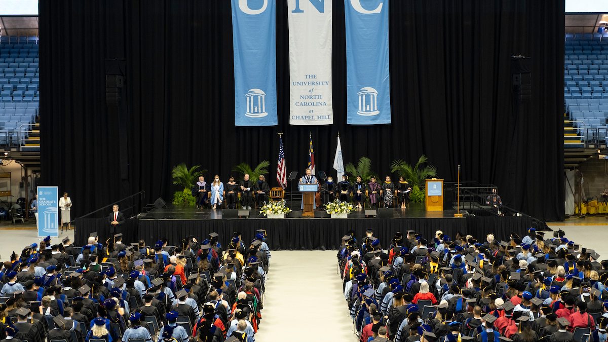 Doctoral hooding ceremony at UNC-Chapel Hill