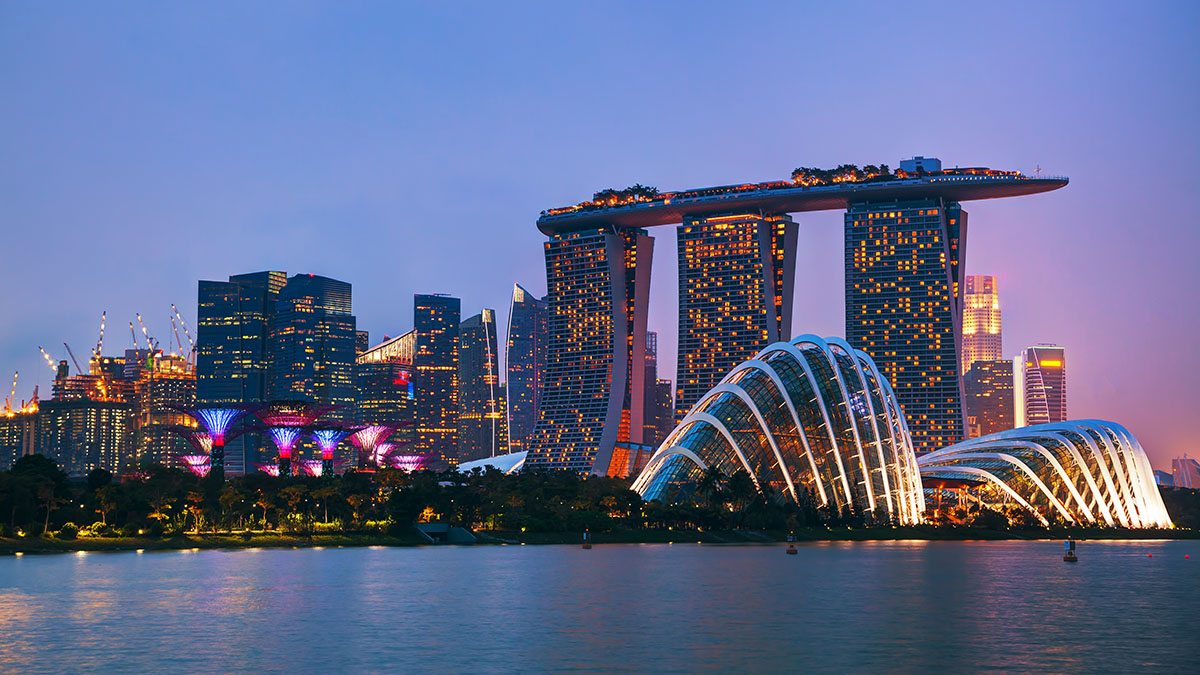 The Singapore skyline.