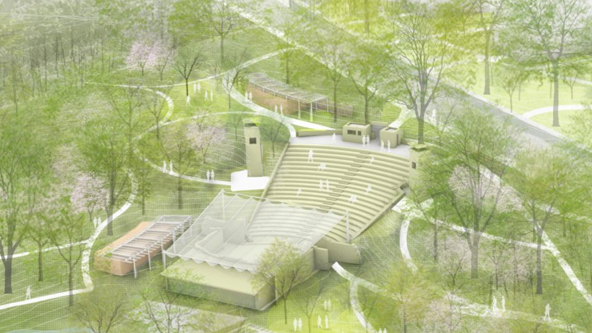A rendering of an updated Forest Theater.