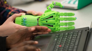 A 3D printed hand.