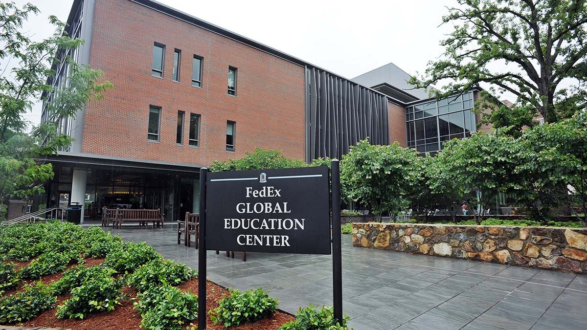 The exterior of the FedEx Global Education Center