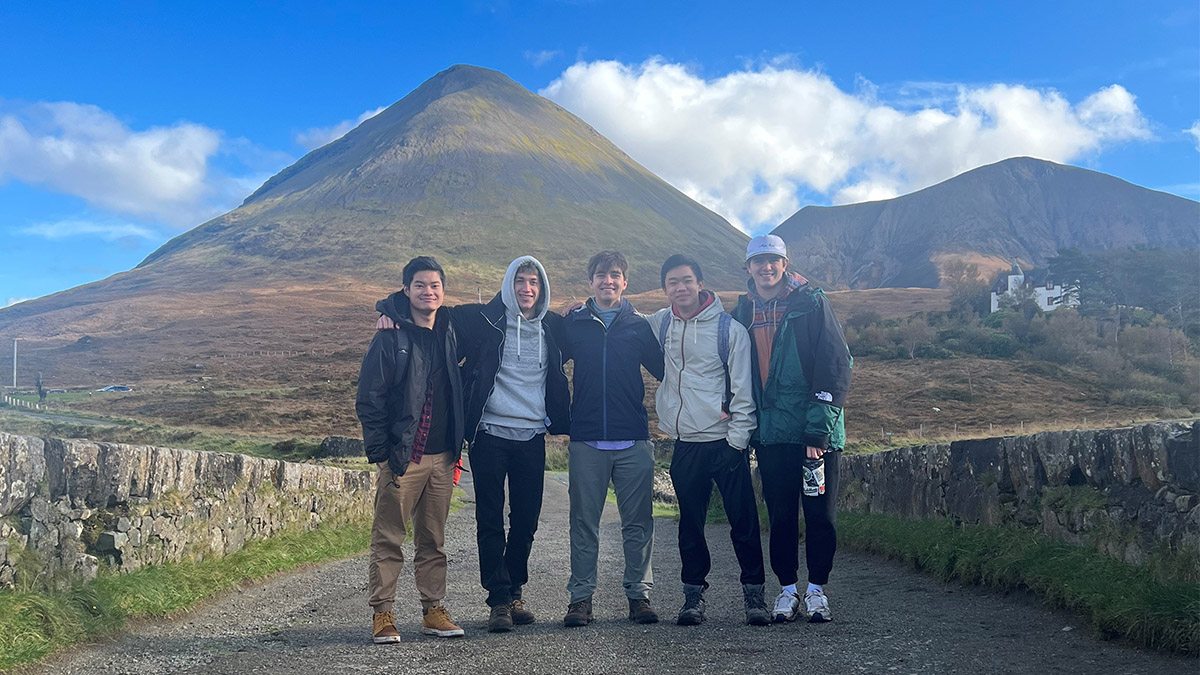 Holmes and his study abroad group touring the Isle of Skye.