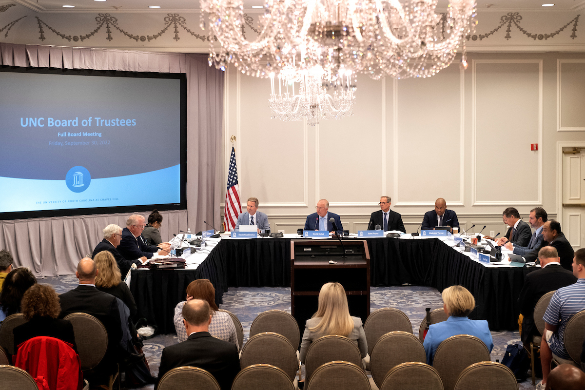 UNC Board of Trustees full board meeting held the Carolina Inn. September 30, 2022.