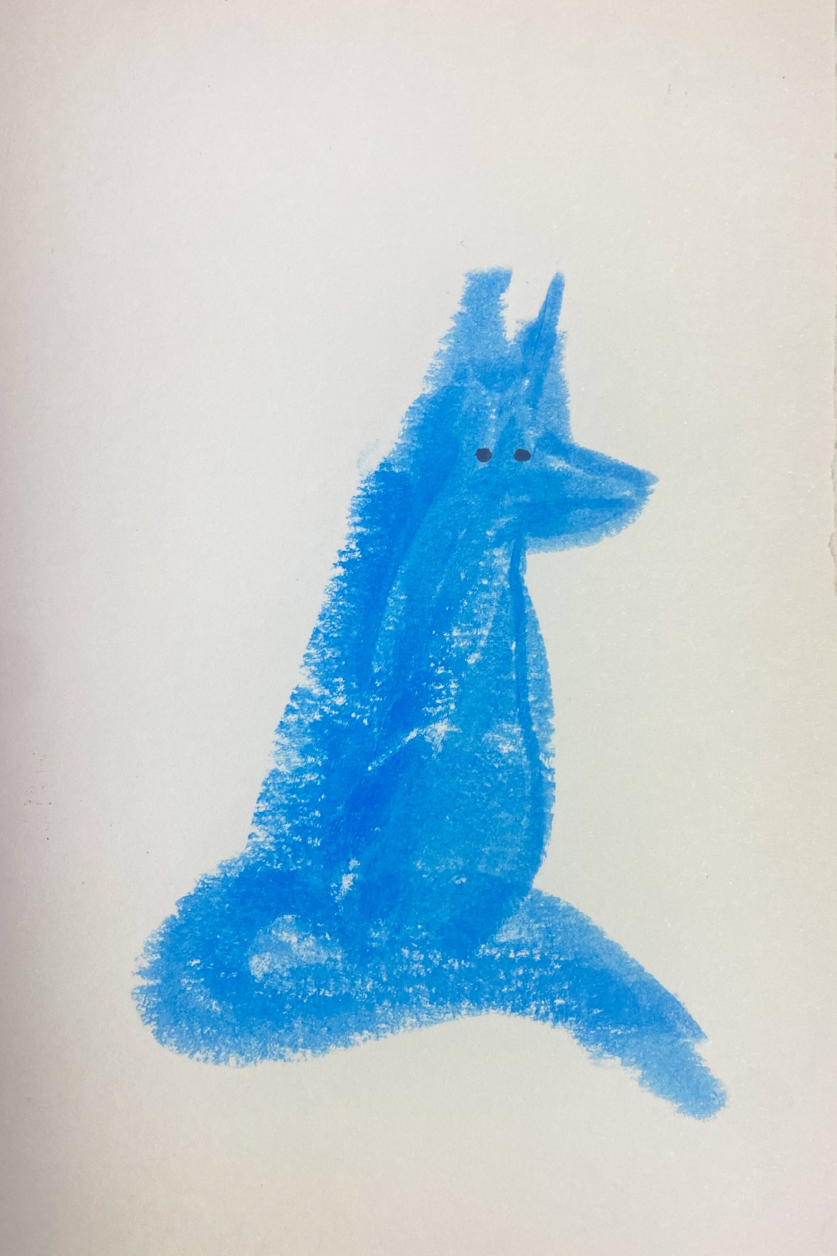 Handpainted blue fox