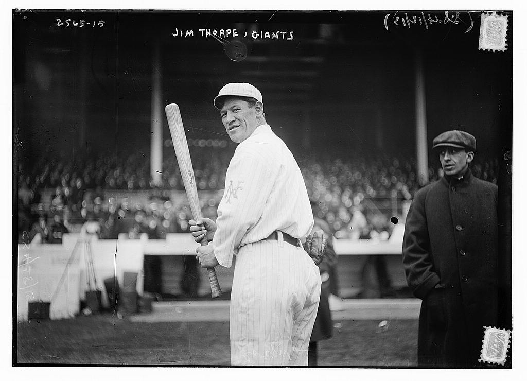 Jim Thorpe playing for the New York Giants in 1913.