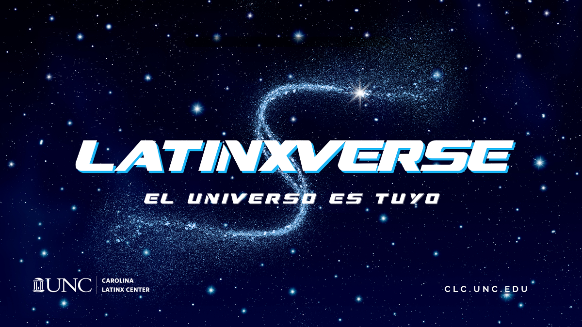 Graphic with view of outer space with stars in the background and text that reads: 