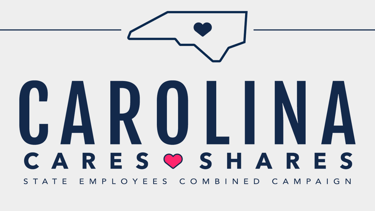 Graphic that features an outline of the state of North Carolina with a heart atop it and text that reads 